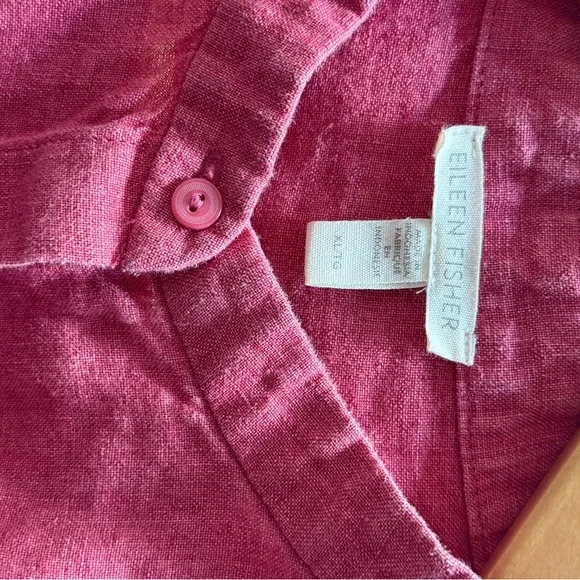 Eileen Fisher beautifully designed and made button-front linen shirt. $145 new. - Picture 4 of 7